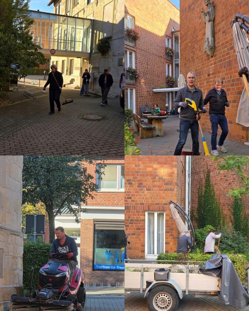 Aktion sauberer Innenhof Marienstift